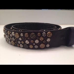New Lucky Brand Leather Studded Belt
