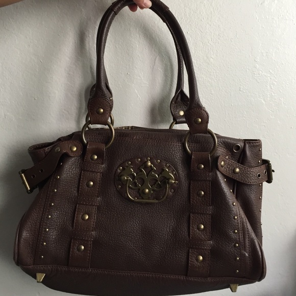 Betsey Johnson Brown Leather Satchel Handbag
