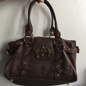 Betsey Johnson Brown Leather Satchel Handbag