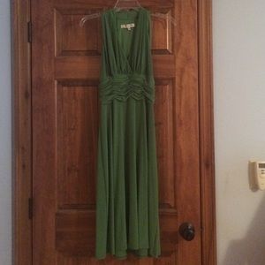 Evan Picone green halter dress
