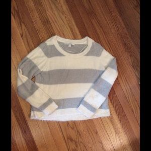Lauren Conrad brand gray and white striped sweater