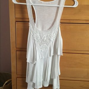 White Lace Layered Tank Top