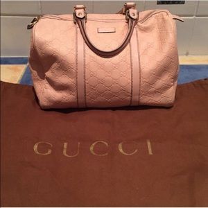 Gucci All Leather Pink Blush Joy Boston Bag