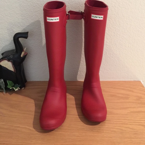 Red hunter boots