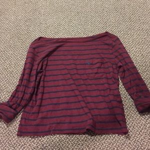 Maroon striped 3/4 sleeve