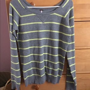 Grey and Yellow Striped Sweater