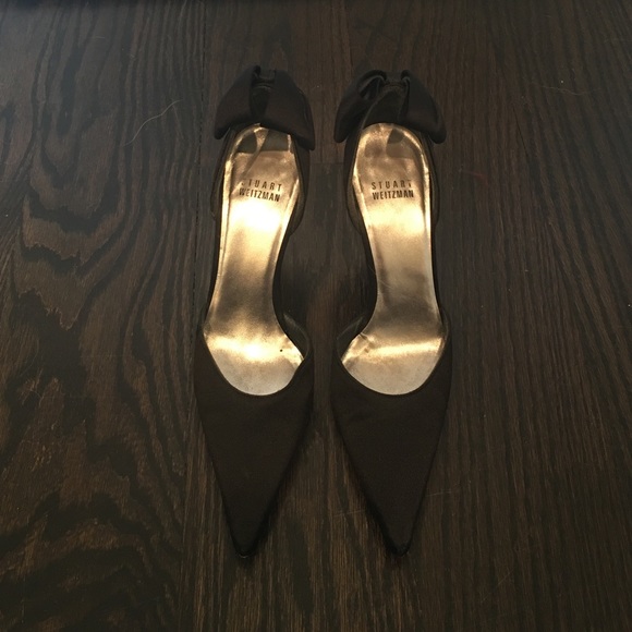 Stuart Weitzman Blk peau de soie d'orsay heels