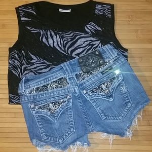 Miss Me cut off Jean shorts 26 bling