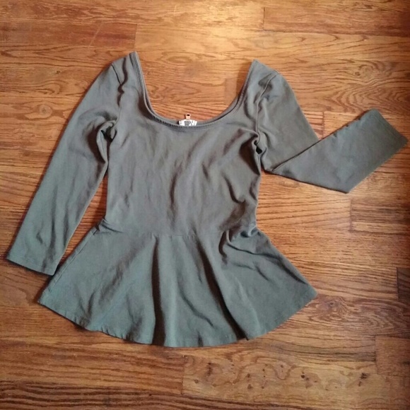 Express Peplum Olive Top