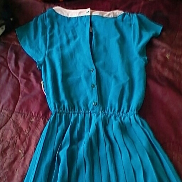 I LOVE H81 DRESS TEAL COLOR PLEATED SIZE S/P NWTGS - Picture 3 of 4