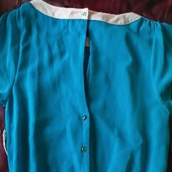 I LOVE H81 DRESS TEAL COLOR PLEATED SIZE S/P NWTGS - Picture 4 of 4