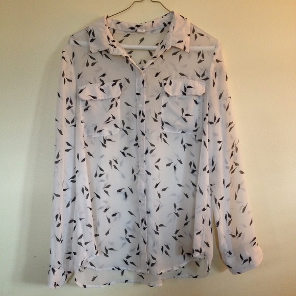 Top with bird print