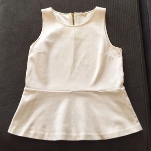 J Crew cream peplum XS