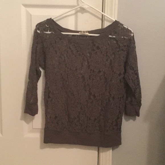 Grey lace top