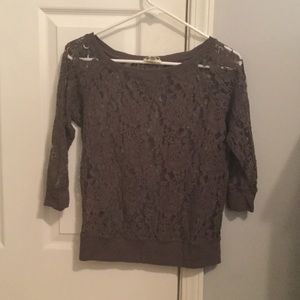 Grey lace top