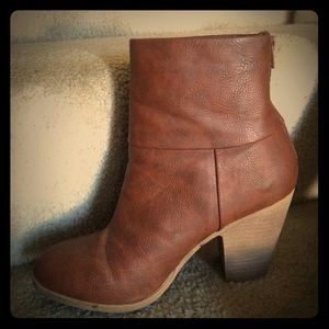 Maroon heeled boots size 8