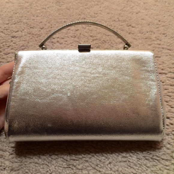 Silver studded handle bag. - Picture 1 of 4
