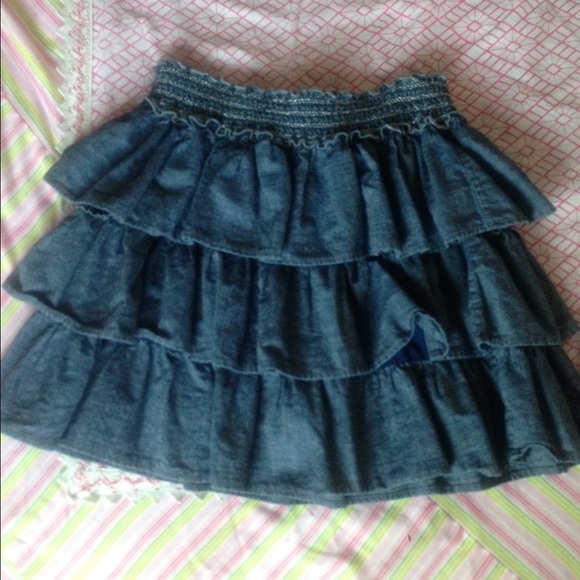 Ruffled Jeans Skirt