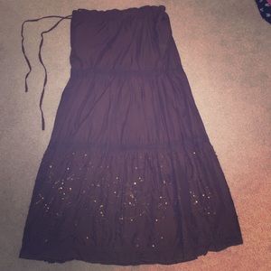 Brown peasant boho skirt