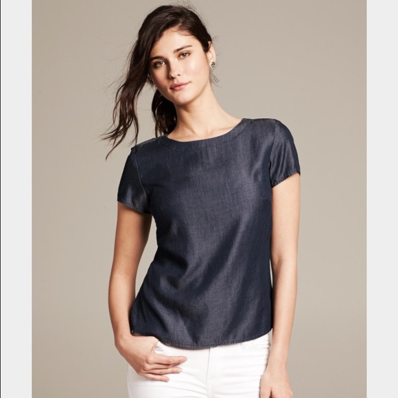 Banana Republic dark chambray top