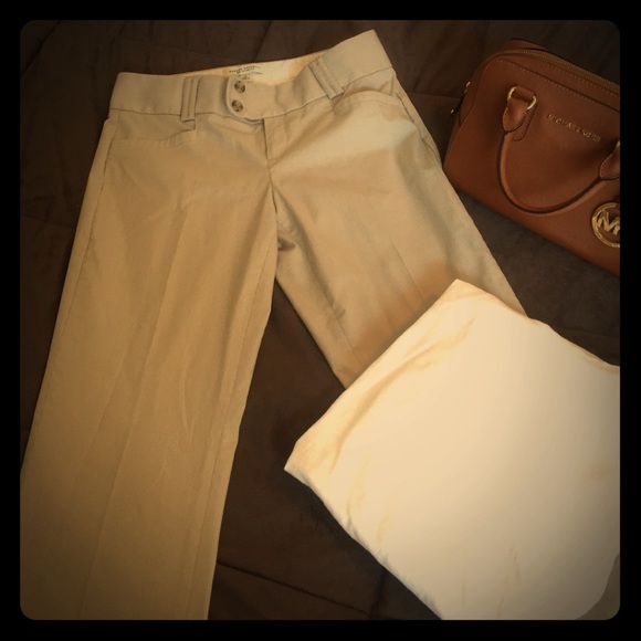 Banana Republic sz 2 pinstripe tan slacks