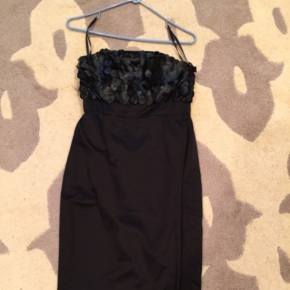 Black Asos strapless dress w/ leather design