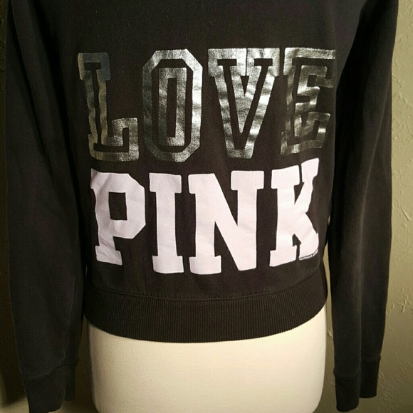 ☺SOLD☺Victoria's Secret Pink - Black Hoodie jacket - Picture 2 of 4