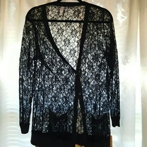Black lace cardigan
