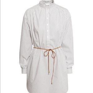 H&M striped embroidered shirt dress