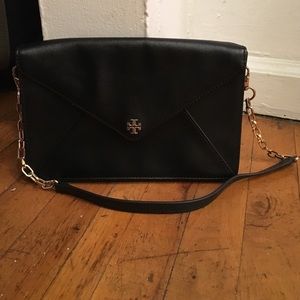 Tory Burch black envelope clutch