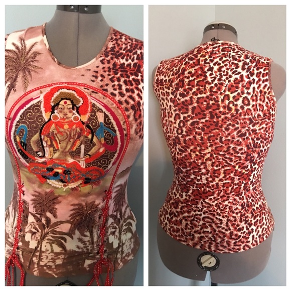 Faust Sleeveless Top with Hindu Design
