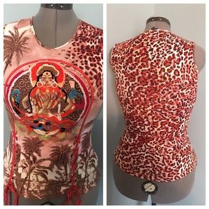 Faust Sleeveless Top with Hindu Design