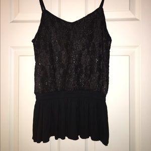 Black lace tank