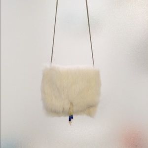 WHITE FUR PURSE