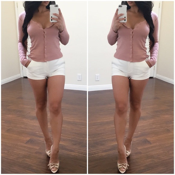 Casual Pink Long Sleeve Button Up