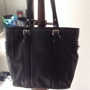Leather Black Coach Bucket Bag