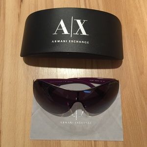 Armani Exchange Women's Shield Purple Sunglasses