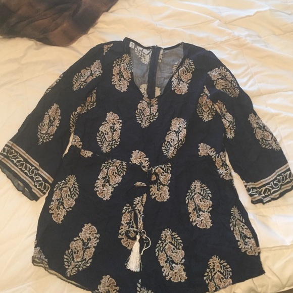 Boho Long Sleeves Deep V romper