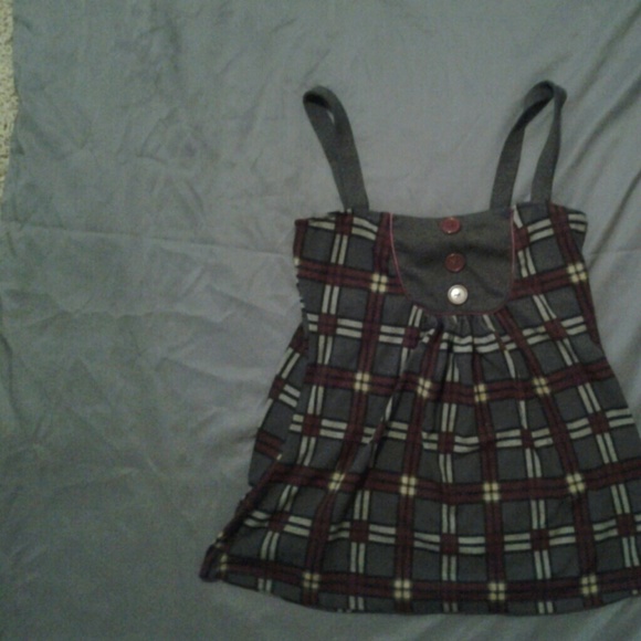 Plaid cotton tank top