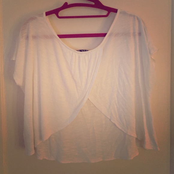 Chloe K-- sheer open back crop top