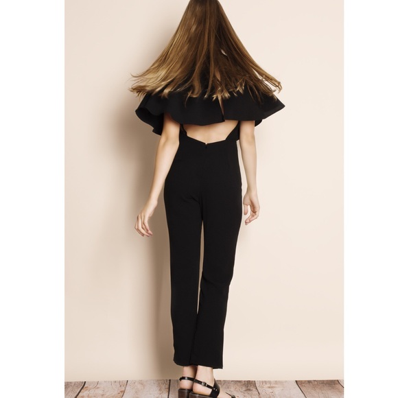 LOWEST PRICE "Albatross" Cape Backless Jumpsuit - Picture 2 of 4