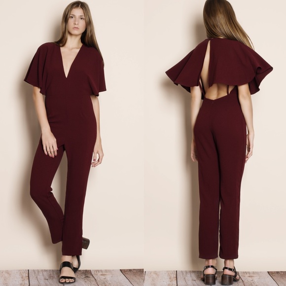 LOWEST PRICE "Albatross" Cape Backless Jumpsuit - Picture 4 of 4
