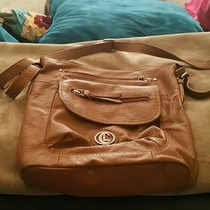 Brown leather purse