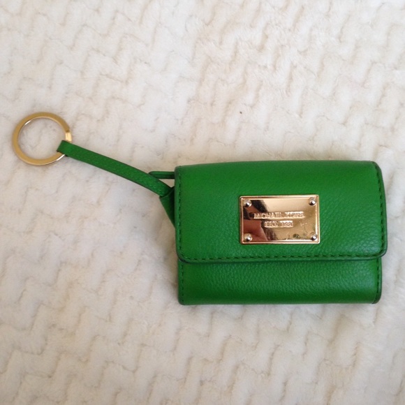 Michael Kors green and gold small wallet