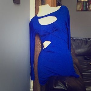 Cobalt blue "peek a boo" dress