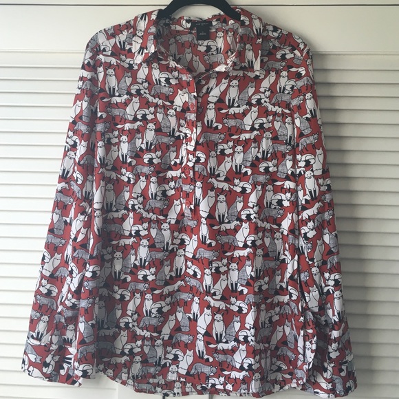 Fox print Ann Taylor dress shirt