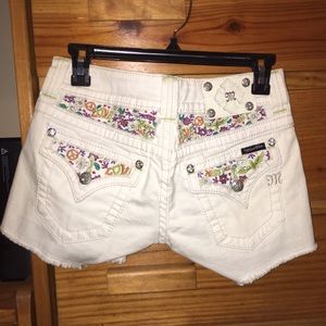 White Miss Me Shorts