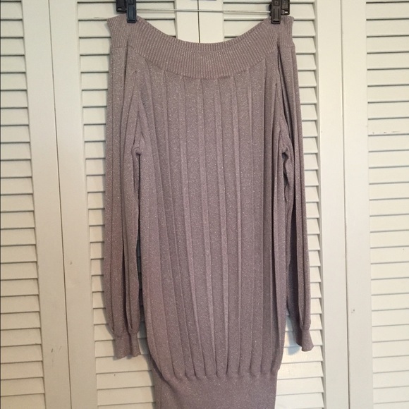 Light purple grayish dress.