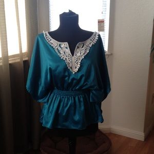 Large Green/Teal blouse