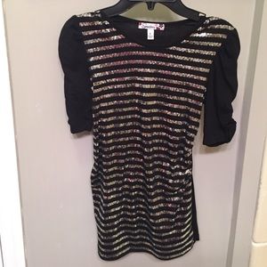Youth Girls' Size Large Black and Sparkle Shirt
